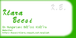 klara becsi business card